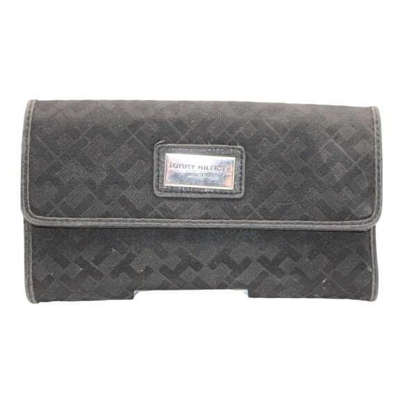 Tommy Hilfiger Black Tri-Fold Wallet With Zipper Pocket & Card Slots - Stylish & - Picture 1 of 7